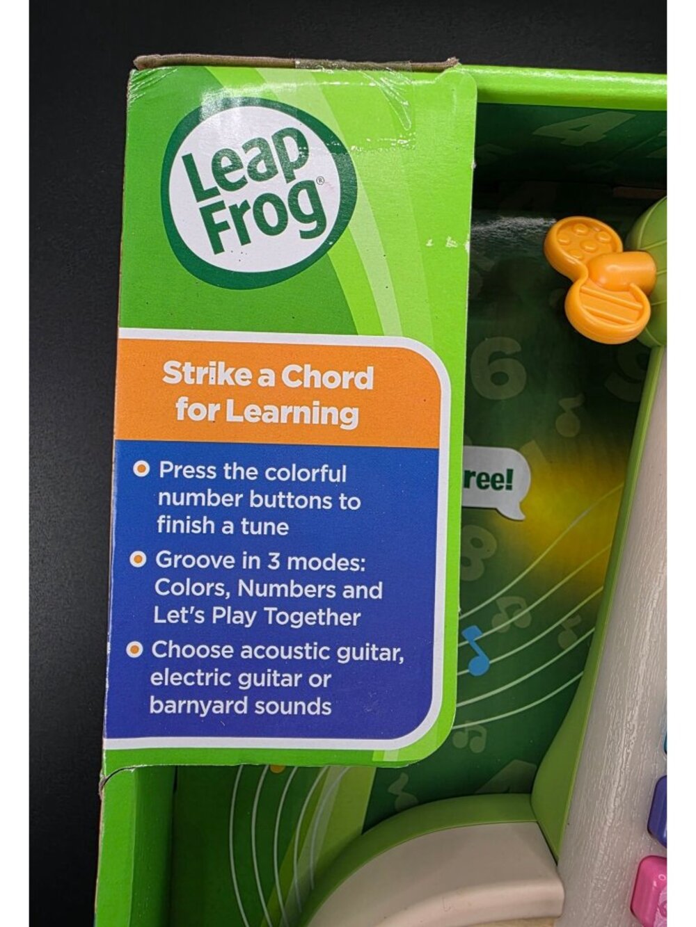 LeapFrog Strum & Count Wooden Guitar Toy Educational Interactive Kids 18+ Months - Picture 2 of 10